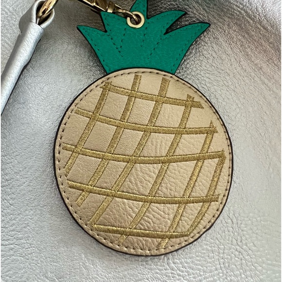 Kate Landry silver peopled leather pineapple charm pocket bag - Picture 11 of 11